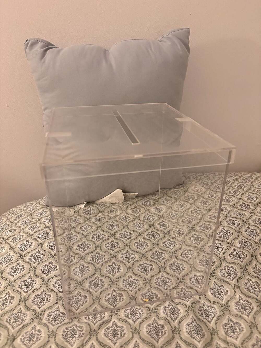 Clear Acrylic ballot/card Box with Slot and Lid